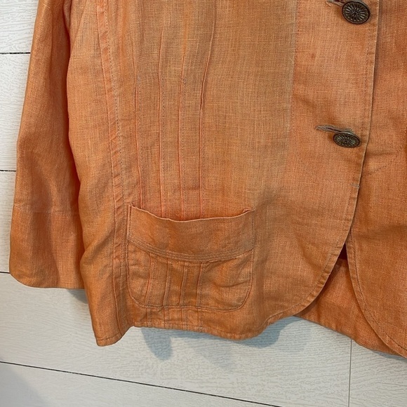 Chico's 100% Linen Women's Artsy Summer‎ lightweight jacket size 2 (Large/12) - Picture 3 of 9